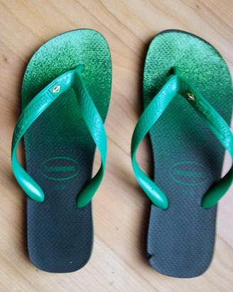 Infradito Havaianas Brazil tg .41/42 nere e verdi
