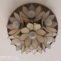 Plafoniera e applique in ottone e madreperla