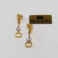 Orecchini oro giallo e bianco 18kt pendenti E.30