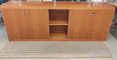 Armadio Ufficio robusto in noce a 4 ante 224x84x44