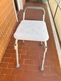 Sedia doccia + rialzo WC per anziani/disabili