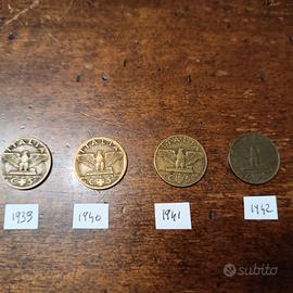 L70 - 4 monete 5 cent. Regno Italia bronzo "Aquila