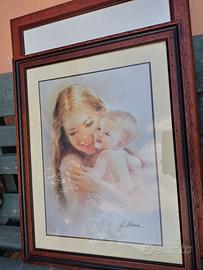quadro con stampa mamma con bambino