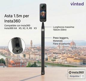 asta selfiestick da 1.5 metri per insta360 x5 ecc