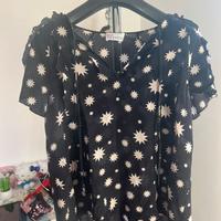 Blusa Red Valentino nera con stampa stelle