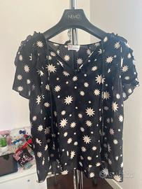 Blusa Red Valentino nera con stampa stelle