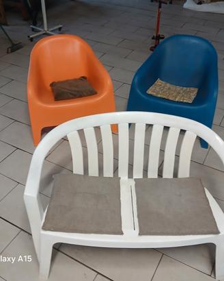 Poltrone sedie di plastica con cuscino 