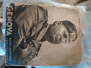  rara mussolini rivista municipale Genova 1938 