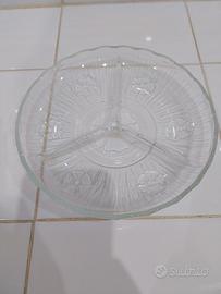 Piatto da antipasti in vetro vintage 
