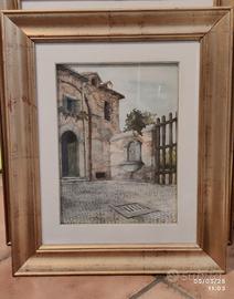 Quadri moderni, acquerello su tela 