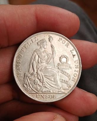 moneta d'argento del peru de anno 1925 splendida 
