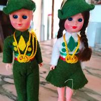 COPPIA BAMBOLE ALPINI, DA COLLEZIONE, ANNI '70