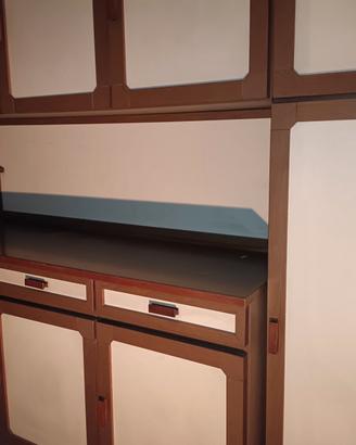 Credenza/mobile da cucina vintage beige e marrone