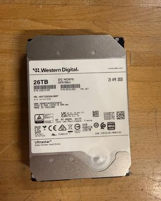 Western Digital Ultrastar DC HC670 26TB 3.5" SATA