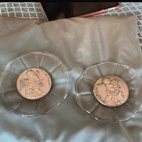 Beneauguranti piatti cristallo-argento, hand made