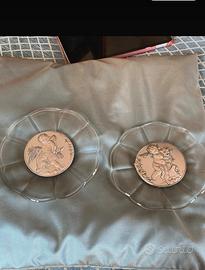 Beneauguranti piatti cristallo-argento, hand made