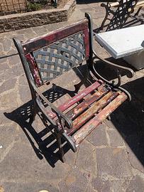 set giardino in ghisa da restaurare