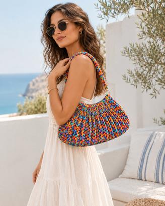 Borsa multicolor uncinetto 