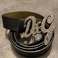 Cintura D&G con strass nero/oro