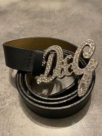 Cintura D&G con strass nero/oro