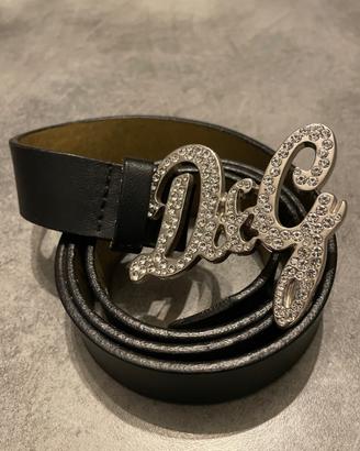 Cintura D&G con strass nero/oro