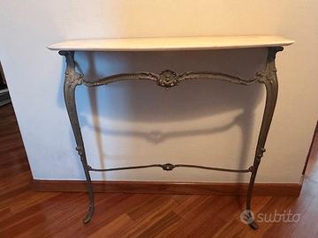 Consolle da parete anni ‘60 con piano in marmo