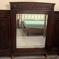 Specchio da comò in legno massello scolpito 