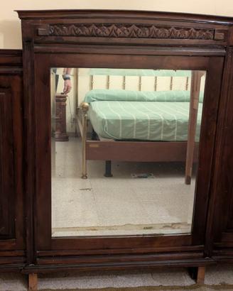 Specchio da comò in legno massello scolpito 