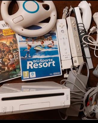 Set 2x Nunchuk e 1x volante Wii