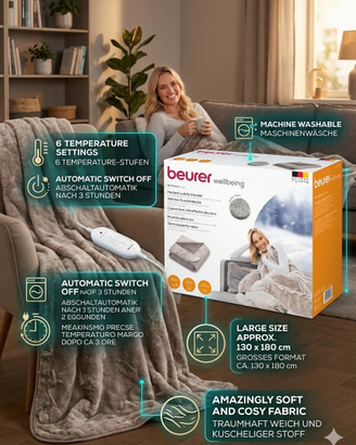 Termocoperta Beurer HD 75 Nordic Taupe - Nuova