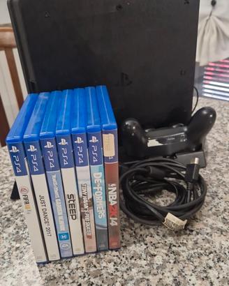 ps4 slim 1Tb + 7 giochi fisici e joystick