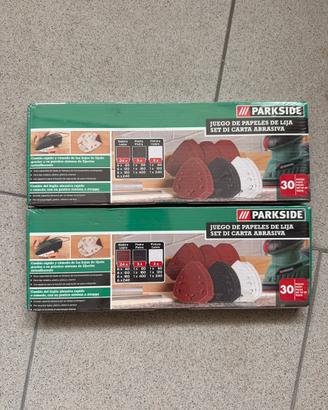 2 Set Carta Abrasiva Triangolare Parkside 60 Pezzi