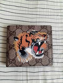 PORTAFOGLIO IN TESSUTO GG SUPREME CON STAMPA TIGRE