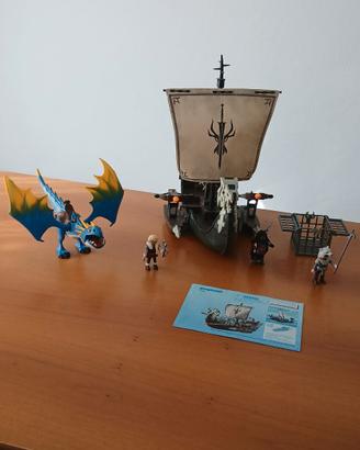 2 set Playmobil: nave vichinga e drago COME NUOVI
