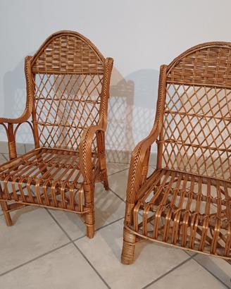 Coppia poltroncine in vimini / rattan vintage