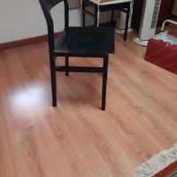 4 sedie in legno nero laccato