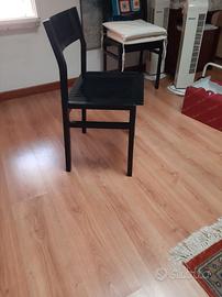 4 sedie in legno nero laccato
