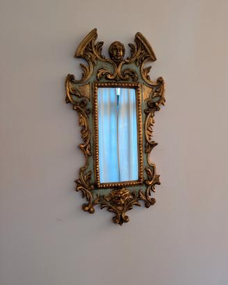 Specchiera in legno blu e oro stile gotico – '900