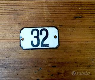 32 targa smaltata bombata tabella originale 1930