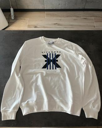 Felpa Richmond X Bianca con Logo Grafico Taglia XL