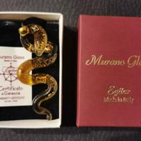 COLLANA in VETRO di MURANO - serpente GIALLO / ORO