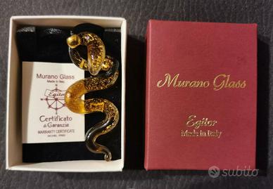 COLLANA in VETRO di MURANO - serpente GIALLO / ORO