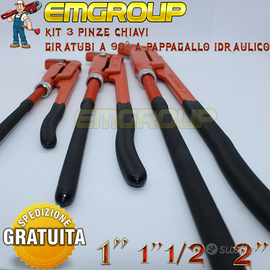 PINZE CHIAVI GIRATUBI A 90° A PAPPAGALLO IDRAULICO KIT3 PEZZI 1-11/2-2 -  RL Store Online