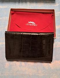 Portafoglio Levriero  in pelle nera