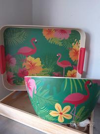 Vassoio insalatiera fenicottero