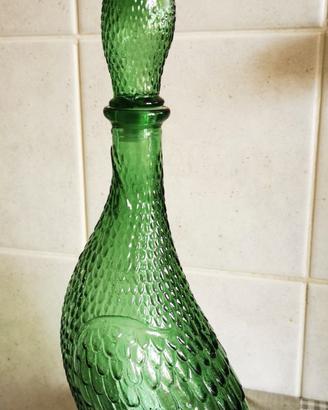 Decanter Anatra in vetro Empoli verde