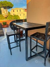 Set Tavolo alto +2 sedie +2 sgabelli MaisondMonde