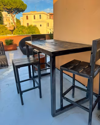 Set Tavolo alto +2 sedie +2 sgabelli MaisondMonde