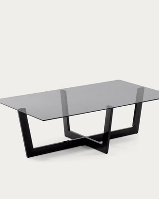 Tavolino Plam KAVE HOME 120 x 70 cm vetro nero