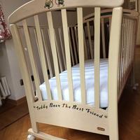 Lettino culla Erbesi in legno bianco anticato